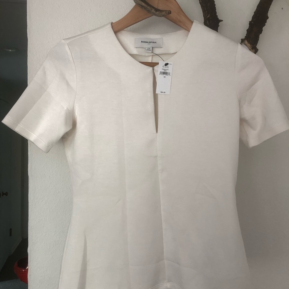 Banana Republic Ivory Short-Sleeve Blouse